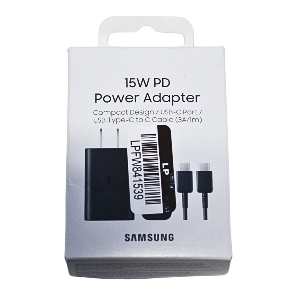 15W USB-C PD Wall Charger with 1m Type-C to C Cable – Fast Charging